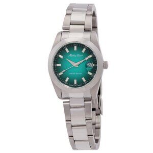 NWT Authentic Mathey-Tissot Mathy Sunray Quartz Green Dial Women's Watch